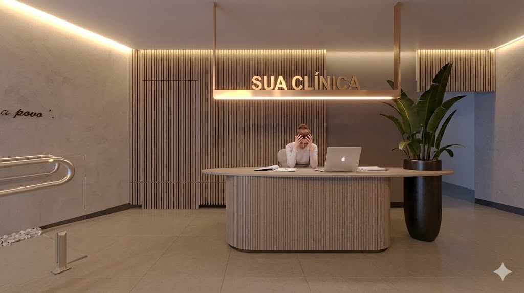 Recepção de clínica odontológica moderna - Problemas de atendimento que causam perda de 86% dos pacientes